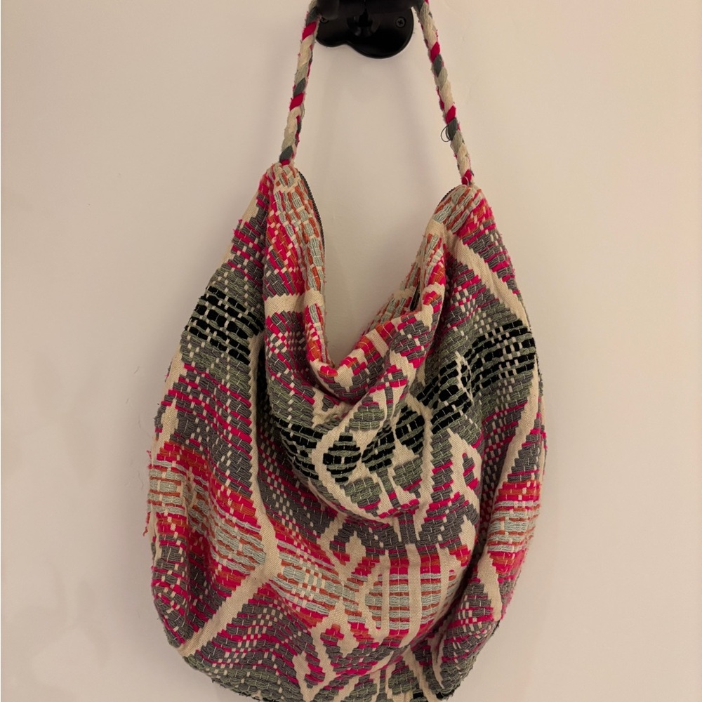 Multicolor Woven Hobo Bag